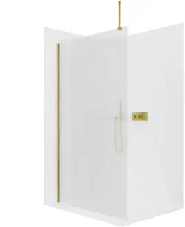 Sprchovacie kúty CERANO - Sprchová zástěna Walk-in Onyx Top Round L/P - 8 mm - kulatá vzpěra - zlatá, rýhované sklo - 160x200  CER-8050BD1599