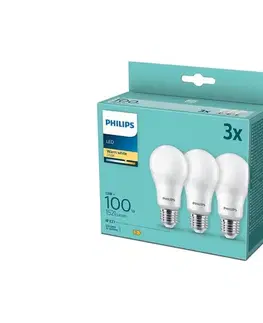 LED osvetlenie SADA 3x LED Žiarovka Philips A60 E27/13W/230V 2700K 8718699694920
