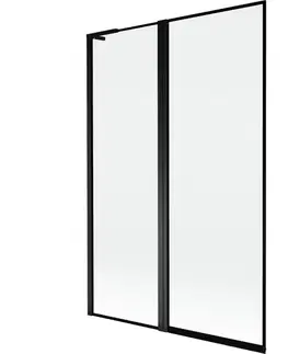 Sprchové dvere MEXEN/S - Mist L vaňová zástena 2-krídlová ľavá 120 x 150, čierna okraj, čierna 8A9L-120-011-70-70-L