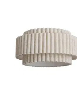 Tienidlo na lampu Japandi Lampshade in Beige Linen 35/35/18 - Scalloped