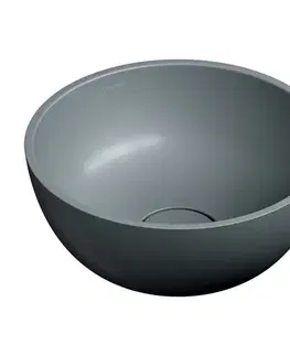 Umývadlá OMNIRES - SHELL M+ umývadlo na dosku, O35 cm, popolavo šedá matná SHELL350UNAG