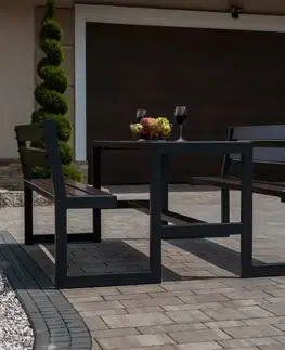 Záhradné stoly Záhradný komplet Picknick Grande s operadlom palisander