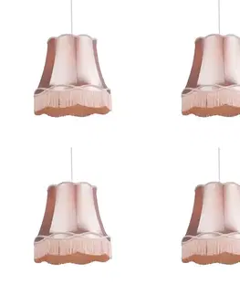 Závesné svietidlá Sada 4 retro závesných svietidiel ružová 45 cm - Granny