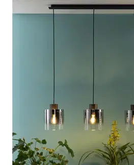 Svietidlá Brilliant - Luster na lanku BETH 3xE27/60W/230V čierna/dymová 75573/20