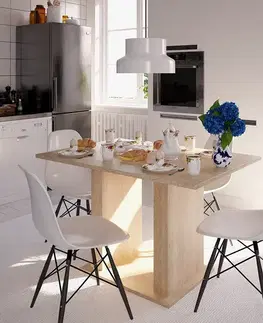 Jedálenské stoly KONDELA Bistro jedálenský stôl 119x79 cm dub sonoma