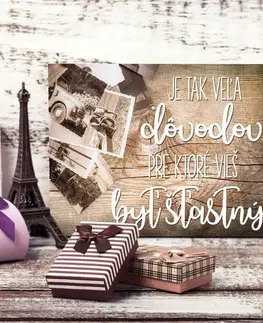 Tabuľky s venovaním (darčeky) Obraz na stenu - Motivačná tabuľka - Dôvody, prečo byť šťastný