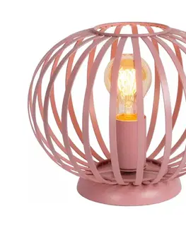 Lampy Lucide 78593/25/66 - Stolná lampa MERLINA 1xE27/40W/230V pr. 25,5 cm ružová 78593/25/66