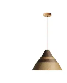 Svietidlá  Drevený luster na lanku 1xE27/60W/230V pr. 33 cm masív/dub/orech/kaučukovník WRE031