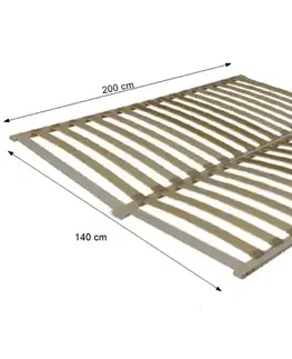 Rošty do postelí KONDELA Flex 3-zónový lamelový rošt 140x200 cm brezové drevo
