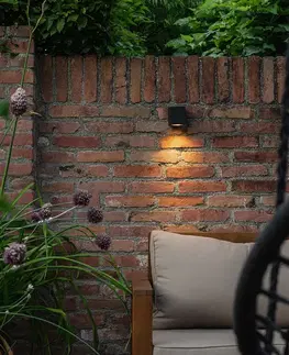Vonkajšie nástenné svietidlá Inteligentné vonkajšie nástenné svietidlo čierne IP65 vrátane Wifi GU10 50mm - Baleno
