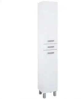 Vysoké kúpeľňové skrinky Stĺpik Uno 30 2D1S white