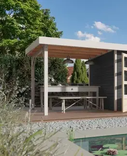 Drevené Drevený záhradný domček KERKO 4 s prístavkom 280 Lanitplast