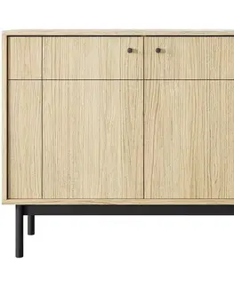 Komody do spálne Komoda Japandi K104 dub linea