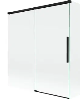 Sprchové dvere MEXEN/S - Rox L vaňová zástena 2-krídlová posuvná 150 + 70 x 150, transparent, čierna 8C9L-150-070-70-00