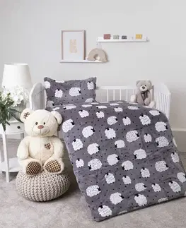 Detské obliečky MKLozkoviny.sk Obliečky mikroplyš do postieľky Exclusive – Ovečky - 100 × 135 cm - 40 x 60 cm
