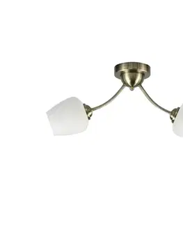 Svietidlá  Prisadený luster ZINA 2xE27/40W/230V mosadz/biela 32-22578