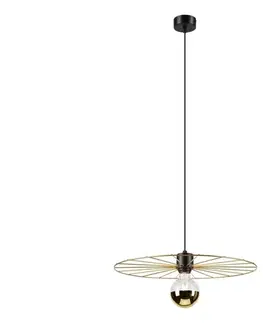 Svietidlá  Luster na lanku MONTANA 1xE27/15W/230V pr. 45 cm zlatá/čierna LM-1.265/450