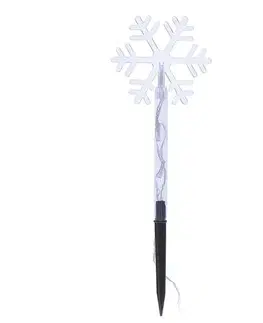 Vianočné dekorácie Solight LED záhradné osvetlenie, snehové vločky, 5ks, 15x LED, zapichovacie, 3xAA