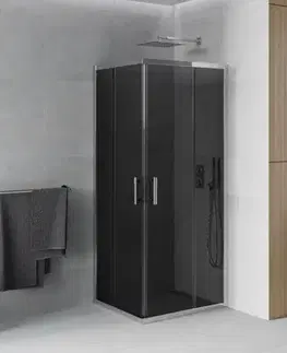 Sprchovacie kúty MEXEN - Rio sprchovací kút štvorec 80x80, grafit, chróm 860-080-080-01-40