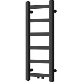 Radiátory do kúpeľne MEXEN - Bolt vykurovací rebrík/radiátor 700 x 300 mm, 141 W, čierna W126-0700-300-00-70