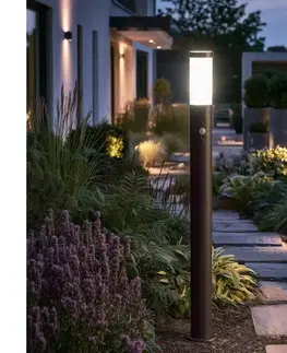 Záhradné lampy BRILAGI - Vonkajšia lampa so senzorom ELIA 1xE27/20W/230V IP44 100 cm antracit GD-ELR100-93