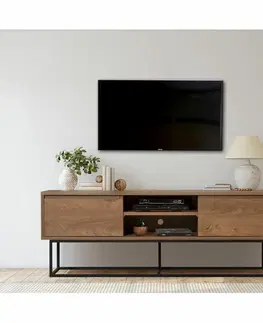 Konferenčné stolíky Televízny stolík Rodez Walnut and Black I, M