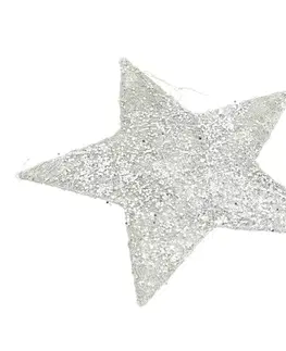 Vianočné dekorácie Vianočná ozdoba Star Silver 30 cm