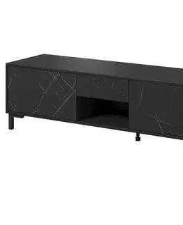 TV stolíky CAMA MEBLE Marmo 2D1S1K tv stolík čierna