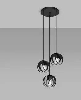 Lampy do obývačky Luster Tulos 3P A-1088 čierna