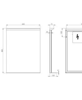 Kúpeľňové zrkadlá SAPHO - TRAKA zrkadlo s LED osvetlením a poličkou, 60x80cm TK060