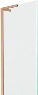 Sprchové dvere MEXEN/S - Next L vaňová zástena FIX 80 x 150, transparent, meď kartáčovaný 895-080-000-03-00-65