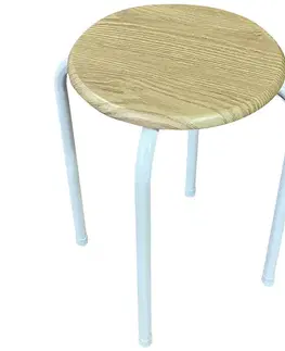 Stolčeky a hokerlíky Taburetka DR-N-657 Axel 10895 biela/prírodná