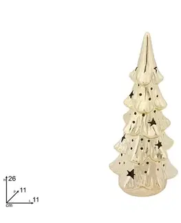 Vianočné stromčeky MAKRO - Stromček vianočný LED 26 cm zlatý