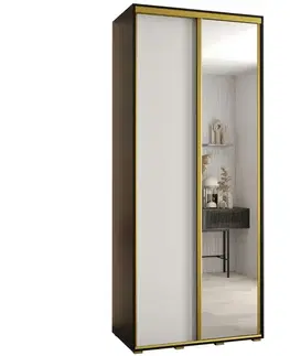 Šatníkové skrine Skriňa 45 Canaris 3 140 čierna/biela/gold