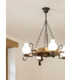 Svietidlá BRILAGI - Luster na reťazi TIMONA 4xE14/40W/230V pr. 50 cm buk EX-01004