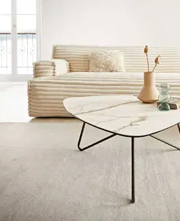 Konferenčné stolíky DELIFE Konferenčný stolík Ekrem 88x85 cm keramika Calacatta Luxe bielo-zlato-šedá Hairpin okrúhly kov titánový efektový povrch
