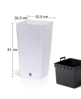 Kvetináče a truhlíky NABBI DRTS325 plastový kvetináč 32,5 cm biela