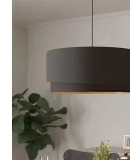 Svietidlá Eglo 39931 - Závesné svietidlo na lane MANDERLINE 1xE27/40W/230V hnedá/zlatá 39931