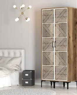 Šatňové skrine Šatníková skriňa Kumsal PP - Walnut, White