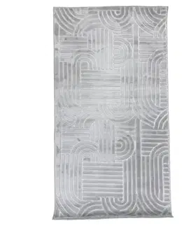 Moderné koberce Koberec Eva Embossed 1,2/1,7 Em2025-01 sivý