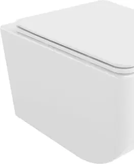 Záchody MEXEN - Vera závesná WC misa Rimless vrátane sedátka s slow-slim, Duroplast, biela 30164000
