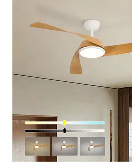 LED osvetlenie ZE - LED stropný látor AERYS LED/24W/230V Wi-Fi Tuya biela/dub + diaľkové ovládanie ZEV043