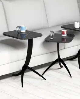 Konferenčné stolíky Sada odkladacích stolíkov (3 kusy) Pion - Black Marble