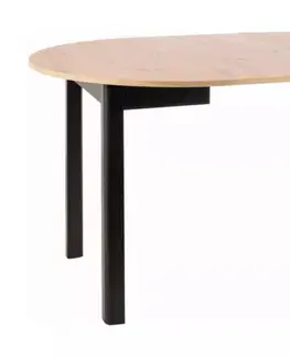 Kuchynské a jedálenské stoly Signal Rozkladací jedálenský stôl DANTE | dub artisan / čierna 102 x 102 cm