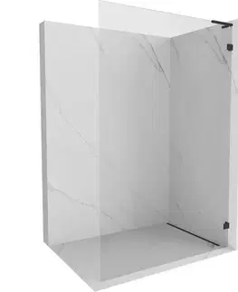Sprchové dvere MEXEN/S - Lunar L Sprchová zástena WALK-IN pravá 50 x 200, transparent 8 mm, čierna 830L-050-000-70-00-P