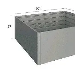 Truhlíky Biohort Zvýšený kvetináč na zeleninu BIOHORT 201,6 x 201,6 x 77 cm (šedý kremeň metalíza)