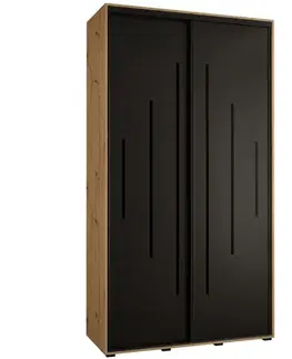 Šatníkové skrine Skriňa 45 Canaris 12 140 artisan/čierna/čierna