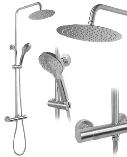 Kúpeľňové batérie REA REA - Sprchový set s termostatickou batériou 150mm VINCENT Nikel kartáčovaný REA-P6603