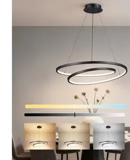 Svietidlá BRILAGI-LED Stmievateľný luster na lanku TWISTER LED/75W/230V pr. 70 cm čierna +DO BRI478
