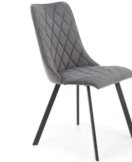 Čalúnené stoličky Stolička K450 Velvet/Kov Šedá